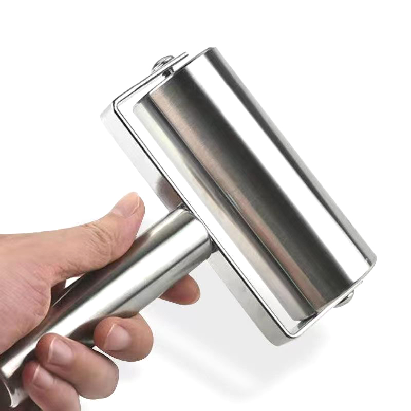 Kitchen Roller Baking - Roestvrijstalen deegroller met dubbele kop, antiaanbaklaag,