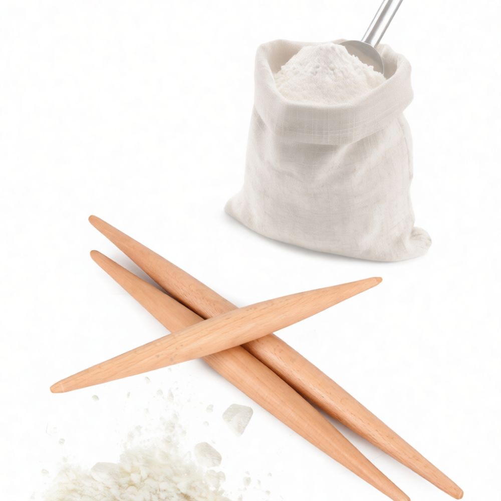 Kitchen Roller Baking - Duurzame houten deegroller met puntig uiteinde,