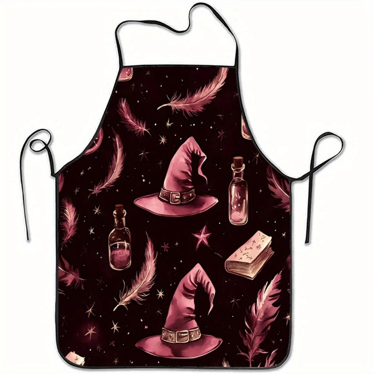 Kitchen Witch Baking - 1pc Heksenhoed & Verenprint Mouwloos Schort