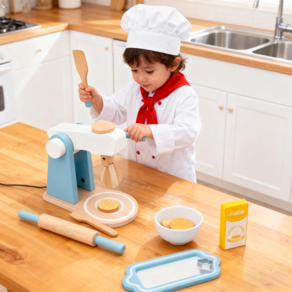 Kitchen Kids Baking Set - Houten Pretend-keukenspeelset voor kinderen Mini koken