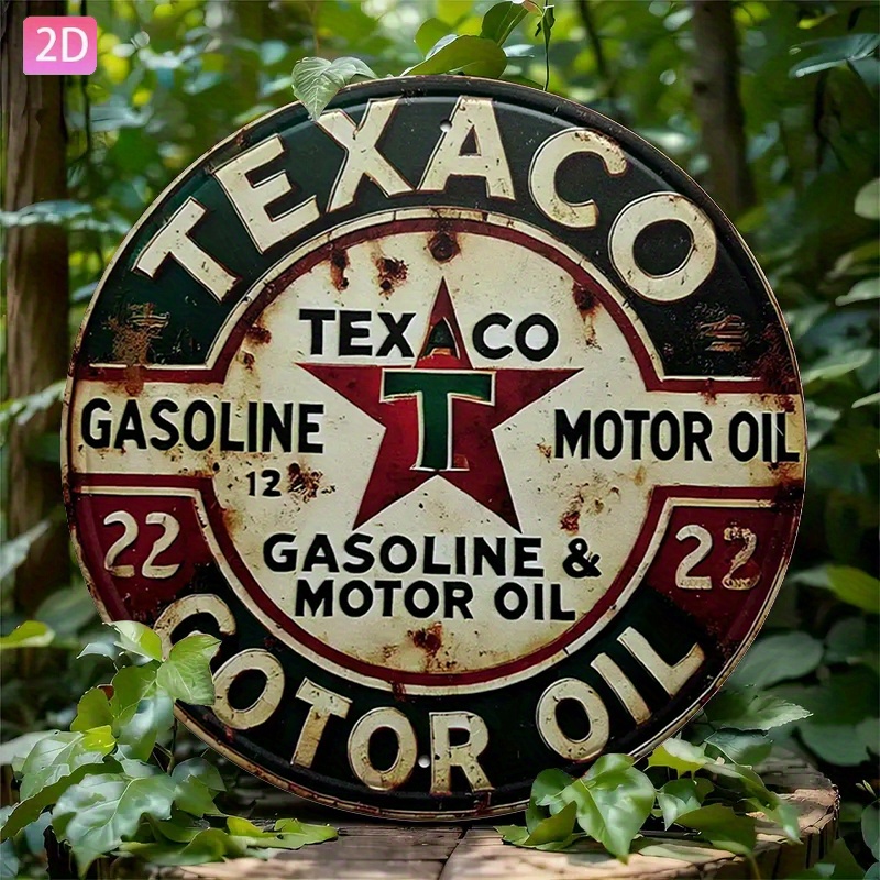 Kitchen Uncle - Vintage Texaco-oliebord van metaal – ronde