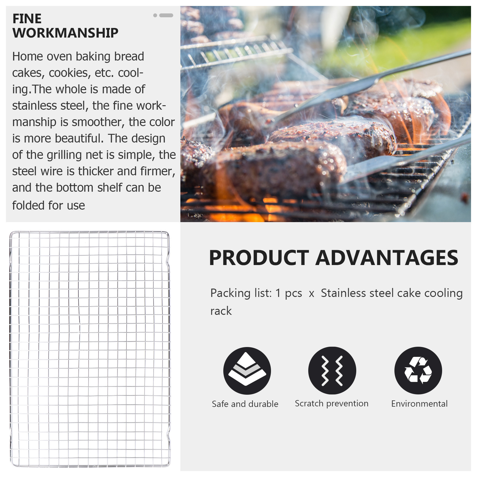 1 stuks bakrooster van roestvr - Kitchen Baking Rack recensie en prijs